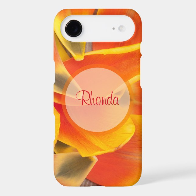 Vibrant Orange Tulip  Petals Photo Personalised (Back)