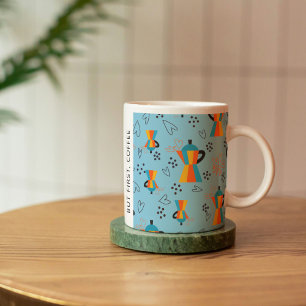 Vibrant Oranges Blues Coffee Lovers Quote Coffee Mug