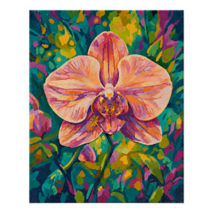 Vibrant Orchid Flower Colorful Wall Art