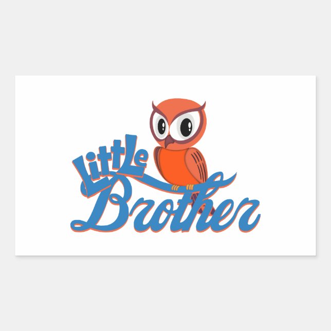 Vibrant Owl Little Brother Rectangular Sticker (Front)