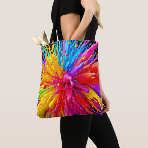 Vibrant Paint Burst Energy Tote Bag