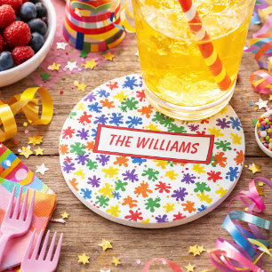 Vibrant Paint Splatter Coaster