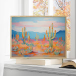 Vibrant Painting Cactus Desert Western Art Poster<br><div class="desc">Bring the spirit of the desert into your space with this vibrant cactus art poster. Featuring bold colours and Western charm,  it captures the rugged beauty of desert landscapes,  making it a striking addition to any room seeking a touch of the Wild West.</div>