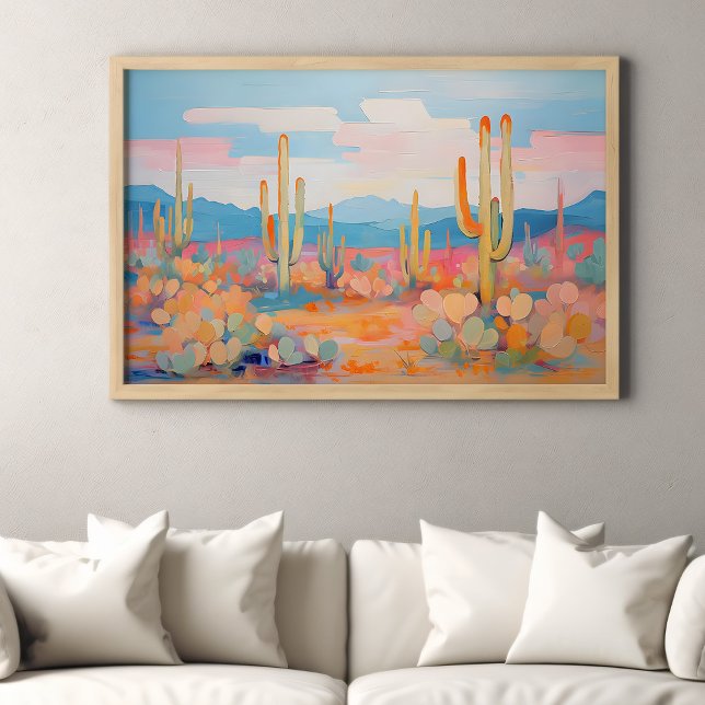 Vibrant Painting Cactus Desert Western Art Poster (Creator Uploaded)