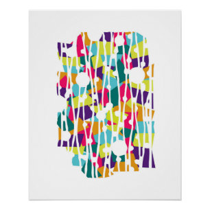 Vibrant Panels: Bright Expressions Geometrics Poster