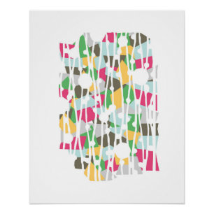 Vibrant Panels: Duck in Resilence Geometrics Poster