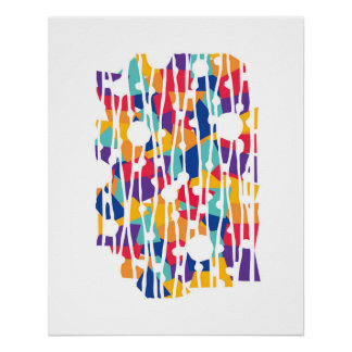 Vibrant Panels: Team Spirit Geometrics Poster