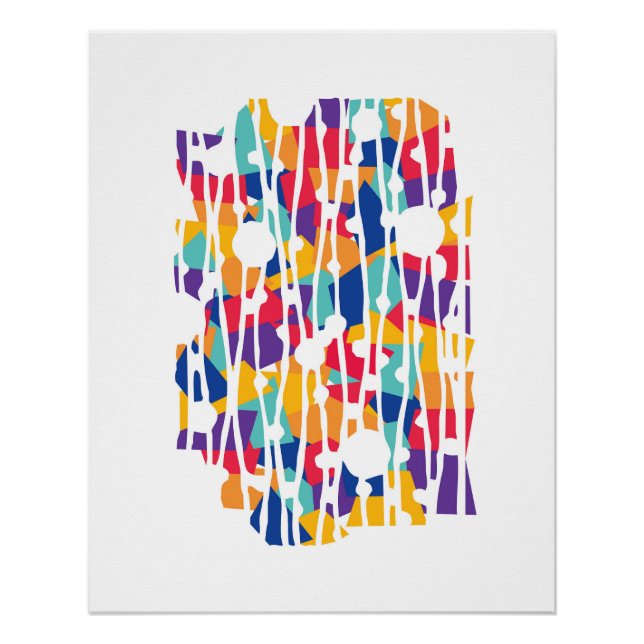 Vibrant Panels: Team Spirit Geometrics Poster (Front)