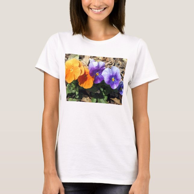Vibrant Pansies T-Shirt (Front)