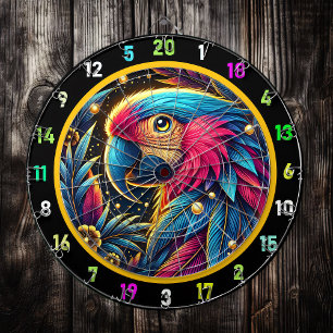Vibrant Parrot Dartboard for Game Rooms