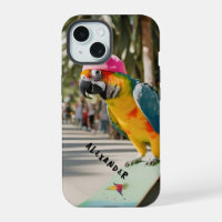 Vibrant Parrot on Skateboard