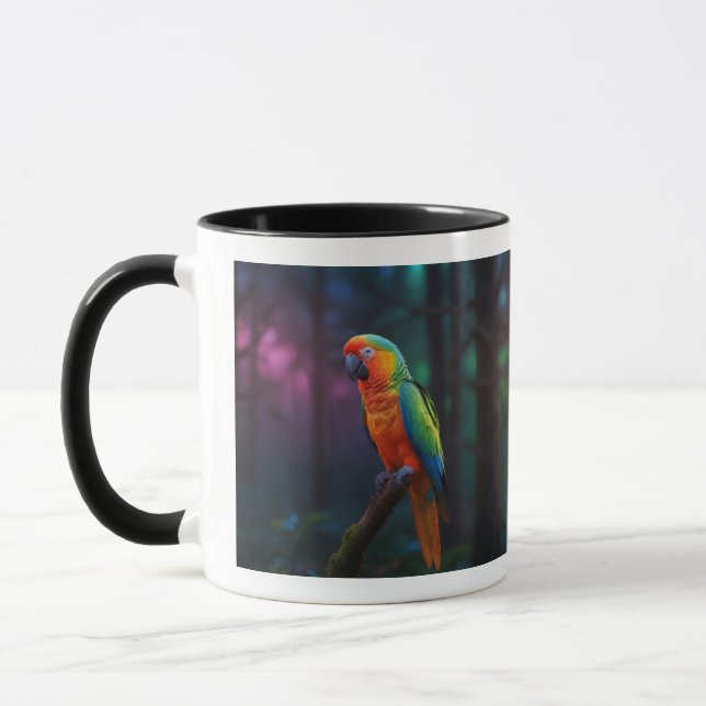Vibrant Parrot Paradise Mug (Left)