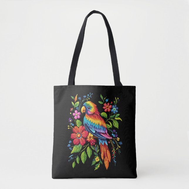 Vibrant Parrot Tote Bag  (Front)