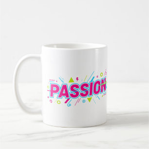 Vibrant Passion Typography - Retro 90s Pop Art Aes Coffee Mug