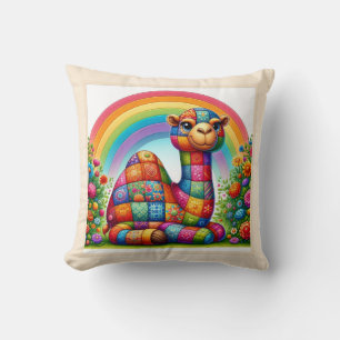 Vibrant Patchwork Camel Cushion