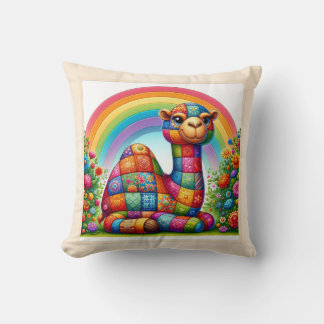 Vibrant Patchwork Camel Cushion