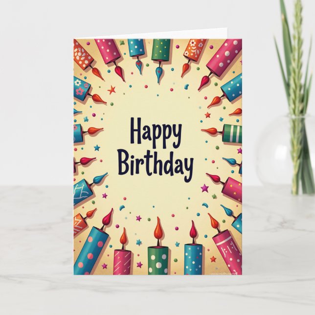 Vibrant Pattern Birthday Card (Front)