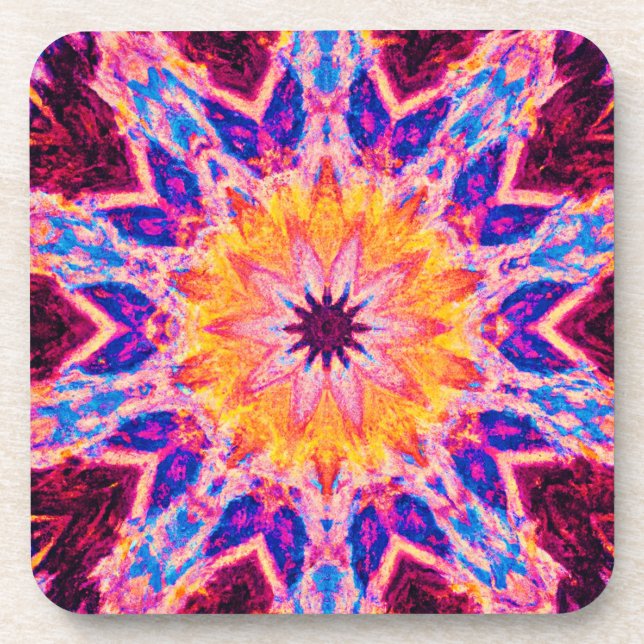 Vibrant Pattern Power Art Coaster (Front)