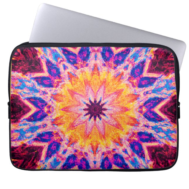 Vibrant Pattern Power Art Laptop Sleeve (Front)
