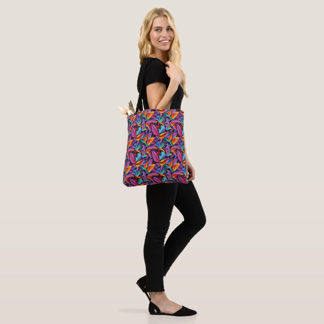 Vibrant Pattern Tote Bag (On Model)