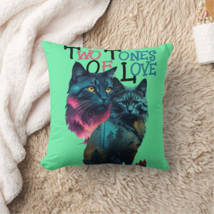 Vibrant Paws: Dual Cat Delight Cushion