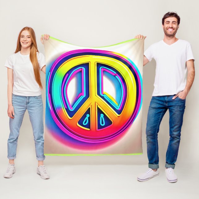 Vibrant Peace Artwork Fleece Blanket (In Situ)