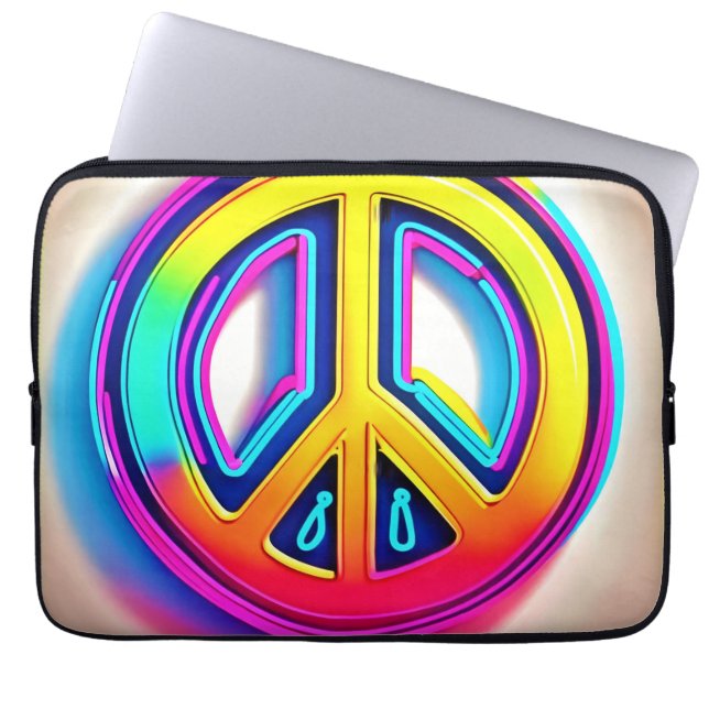 Vibrant Peace Artwork Laptop Sleeve (Front)