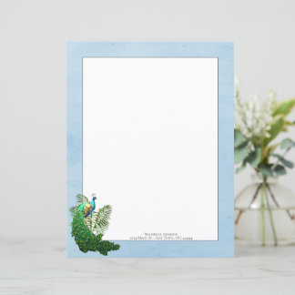 Vibrant Peacock | Blue Paper Sheet
