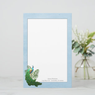 Vibrant Peacock Blue Stationery