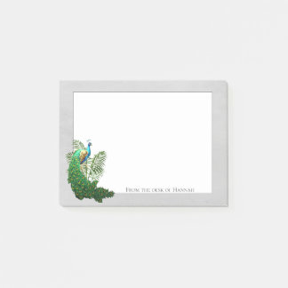 Vibrant Peacock | Grey Personalised Notes
