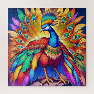 Vibrant Peacock Jigsaw Puzzle