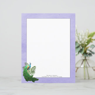 Vibrant Peacock | Lavender Paper Sheet