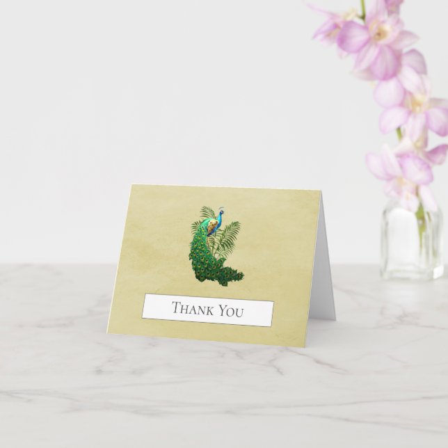 Vibrant Peacock Thank You | Yellow Card (Orchid)