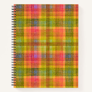 Vibrant Pencil Color Plaid Pattern Notebook