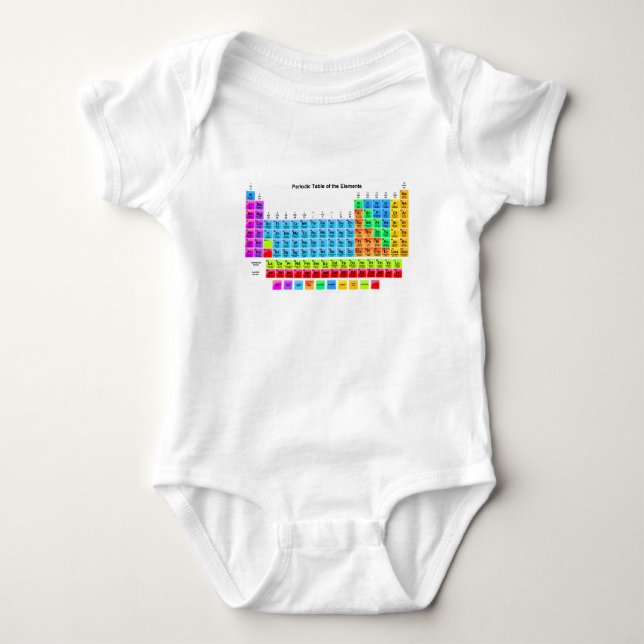 Vibrant Periodic Table Baby Bodysuit (Front)