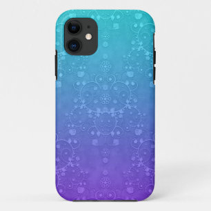 Vibrant Periwinkle to Aqua Fancy Damask Pattern Case-Mate iPhone Case