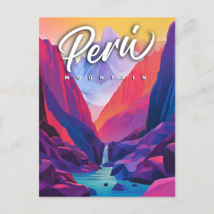 Vibrant Peru Mountain: A Contemporary Travel Postcard