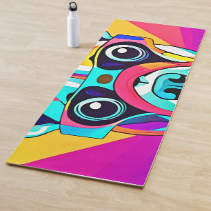 Vibrant Pet Glasses Design Yoga Mat