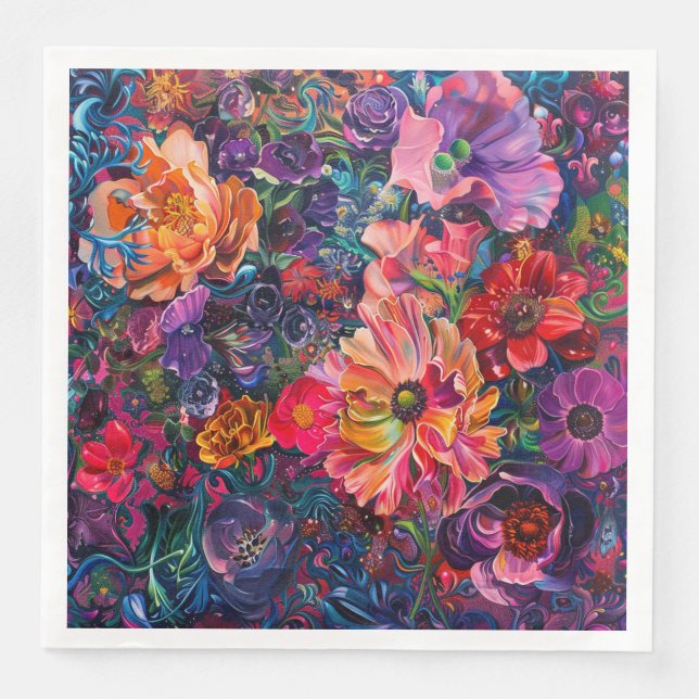 Vibrant Petal Dance Napkin (Front)