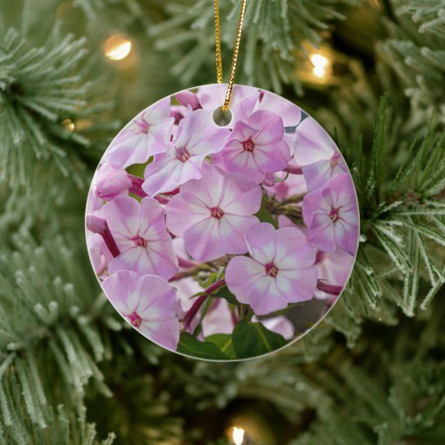 Vibrant Phlox Bloom Botanical Flower Ceramic Tree Decoration (Tree)