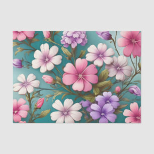 Vibrant Phlox Floral Elegant Pattern Tissue Paper