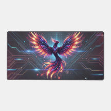 Vibrant Phoenix Desk Mat | Colorful Gaming & Offic