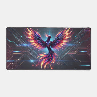 Vibrant Phoenix Desk Mat | Colorful Gaming & Offic