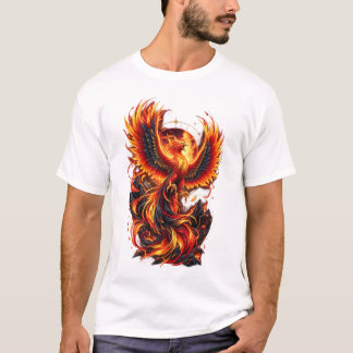 Vibrant Phoenix Firebird Fantasy Art Design T-Shirt