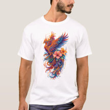 Vibrant Phoenix Floral Art – Colorful Mythical
