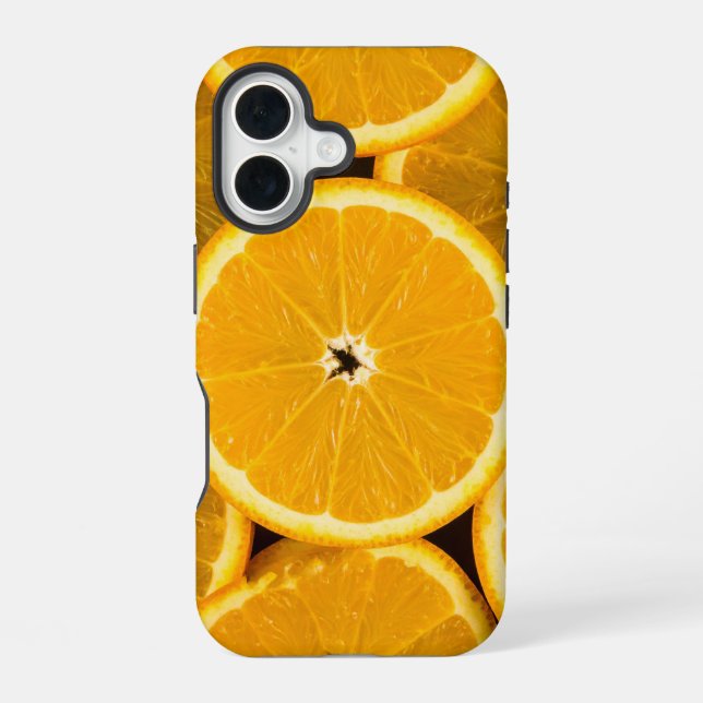 Vibrant Photo of Orange Citrus Fruit Pattern iPhone 16 Case (Back)