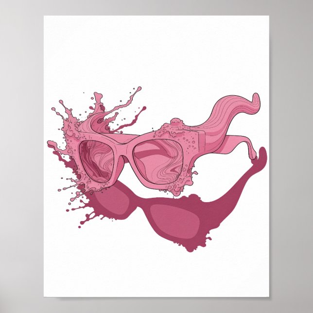 Vibrant Pink ABSTRACT ART Abstract Design Poster (Front)