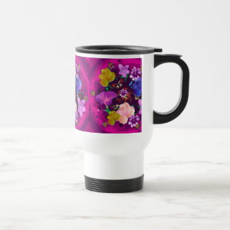 Vibrant Pink Abstract Floral Travel Mug