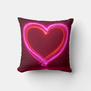Vibrant Pink Abstract Heart Throw Pillow 16x16 M