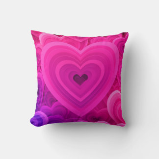 Vibrant Pink Abstract Heart Throw Pillow – Modern
